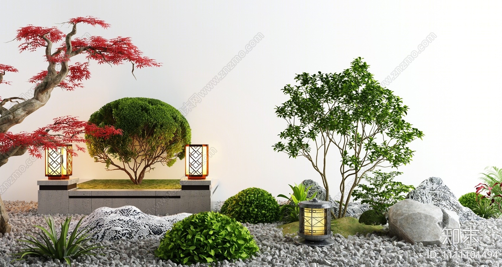 新中式假山水景3D模型下载【ID:1111101494】