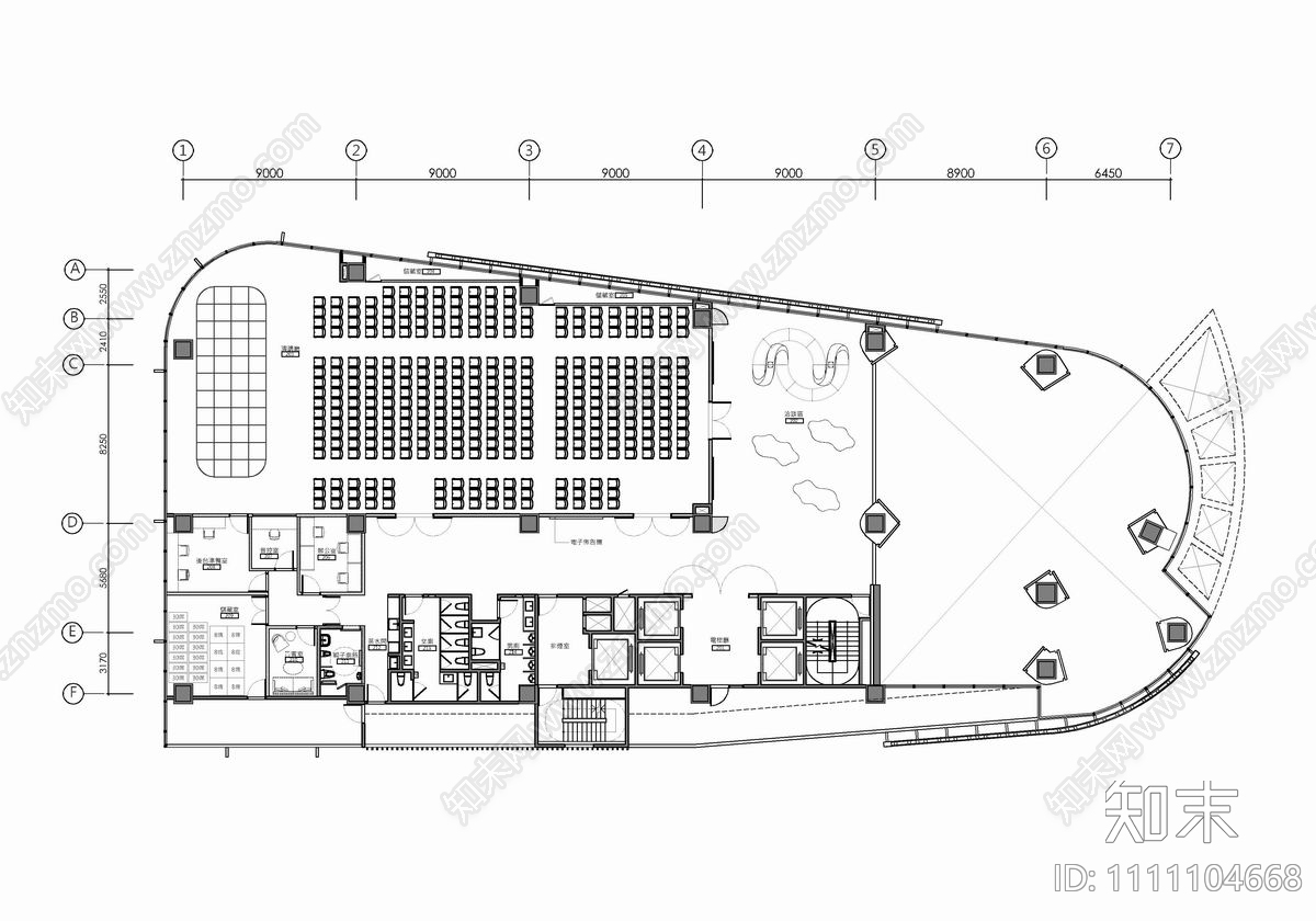 某12000㎡办公大楼CAD施工图cad施工图下载【ID:1111104668】