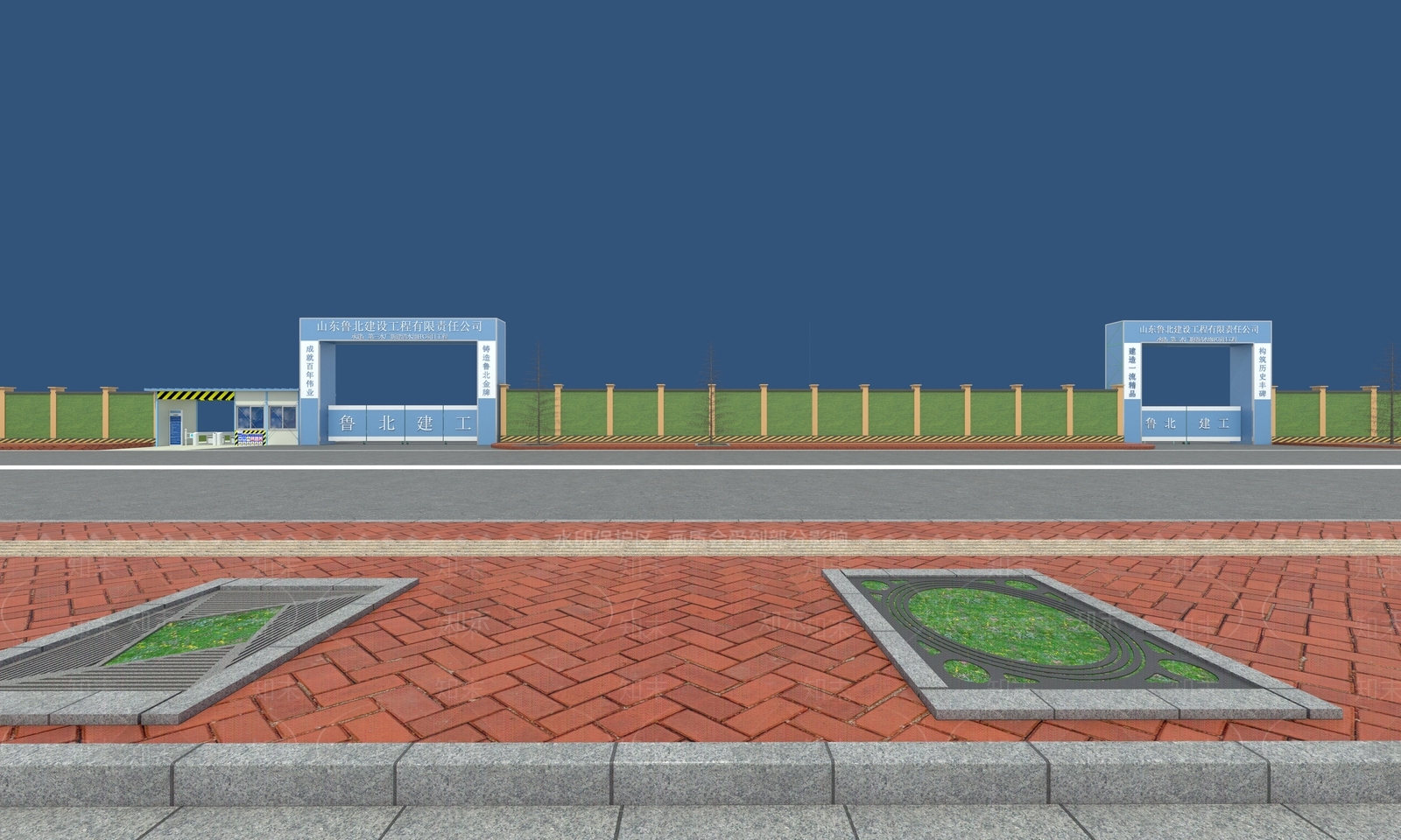 现代工地大门3D模型下载【ID:1111104464】