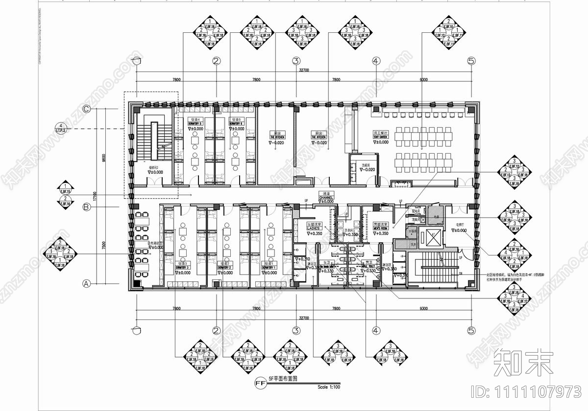 售楼部及办公cad施工图下载【ID:1111107973】