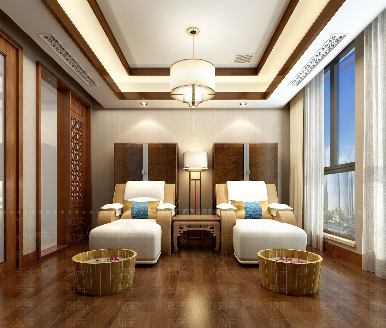 新中式足浴中心3D模型下载【ID:1111112273】