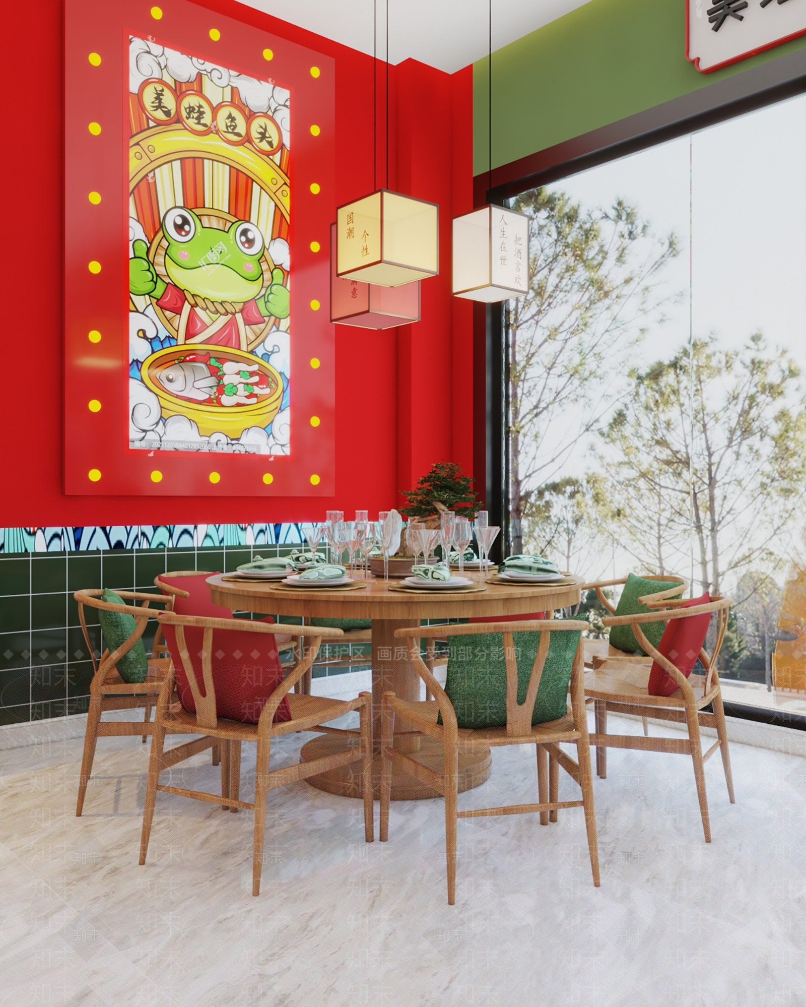 新中式国潮风火锅店3D模型下载【ID:1111112753】