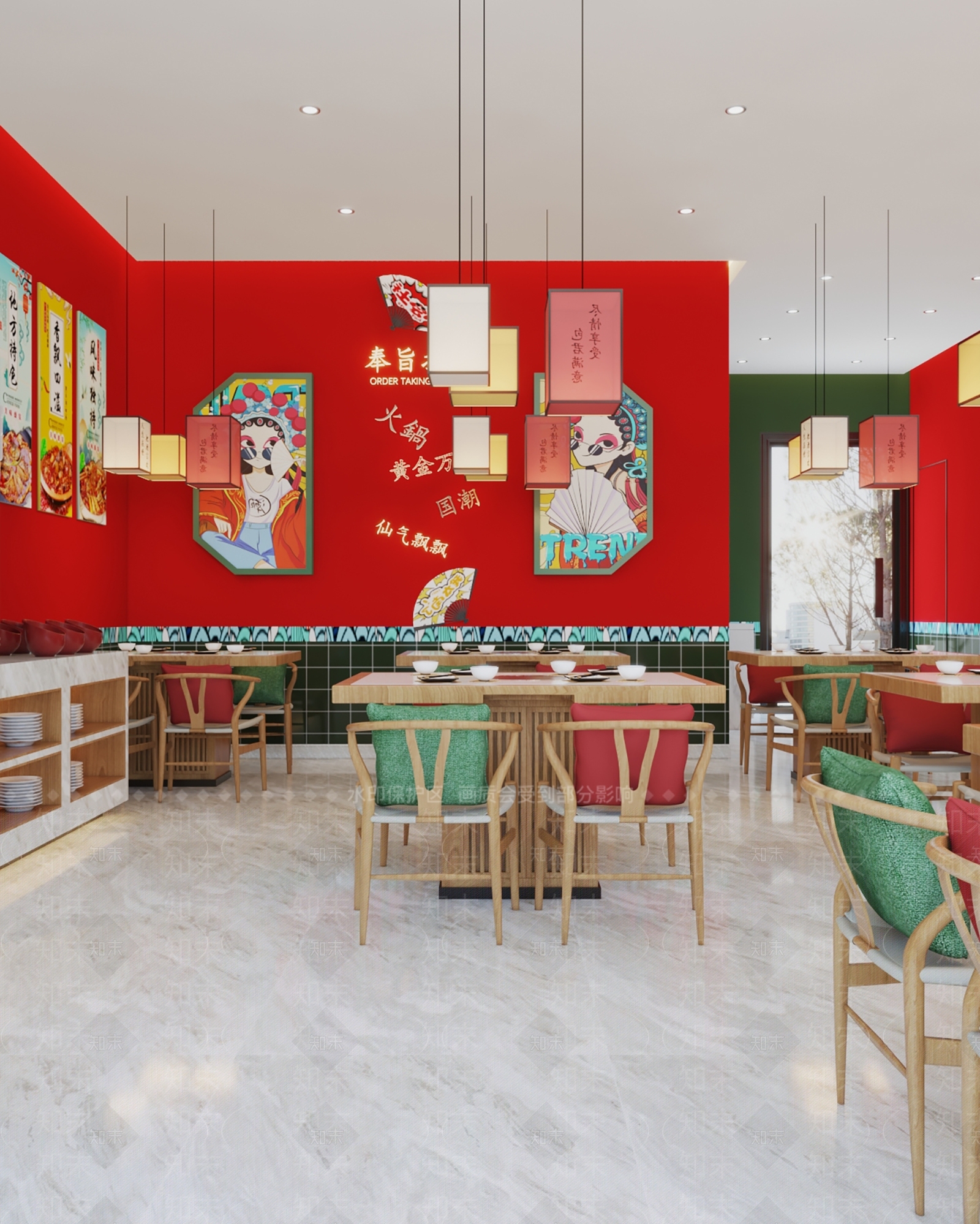新中式国潮风火锅店3D模型下载【ID:1111112753】