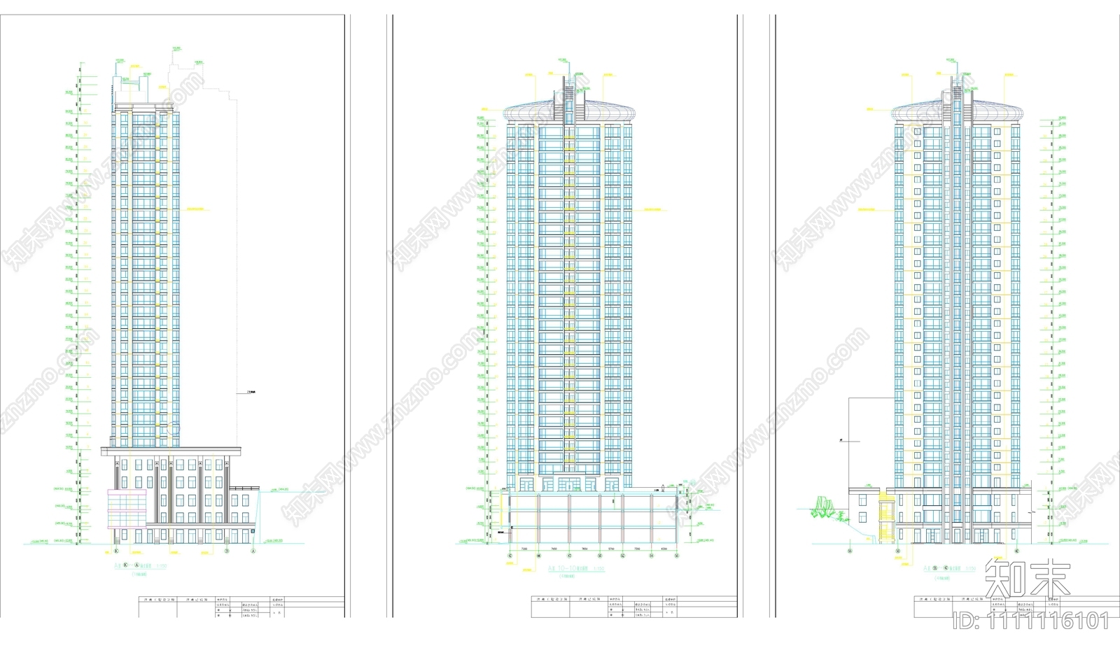 大底盘高层建筑结构图施工图下载【ID:1111116101】