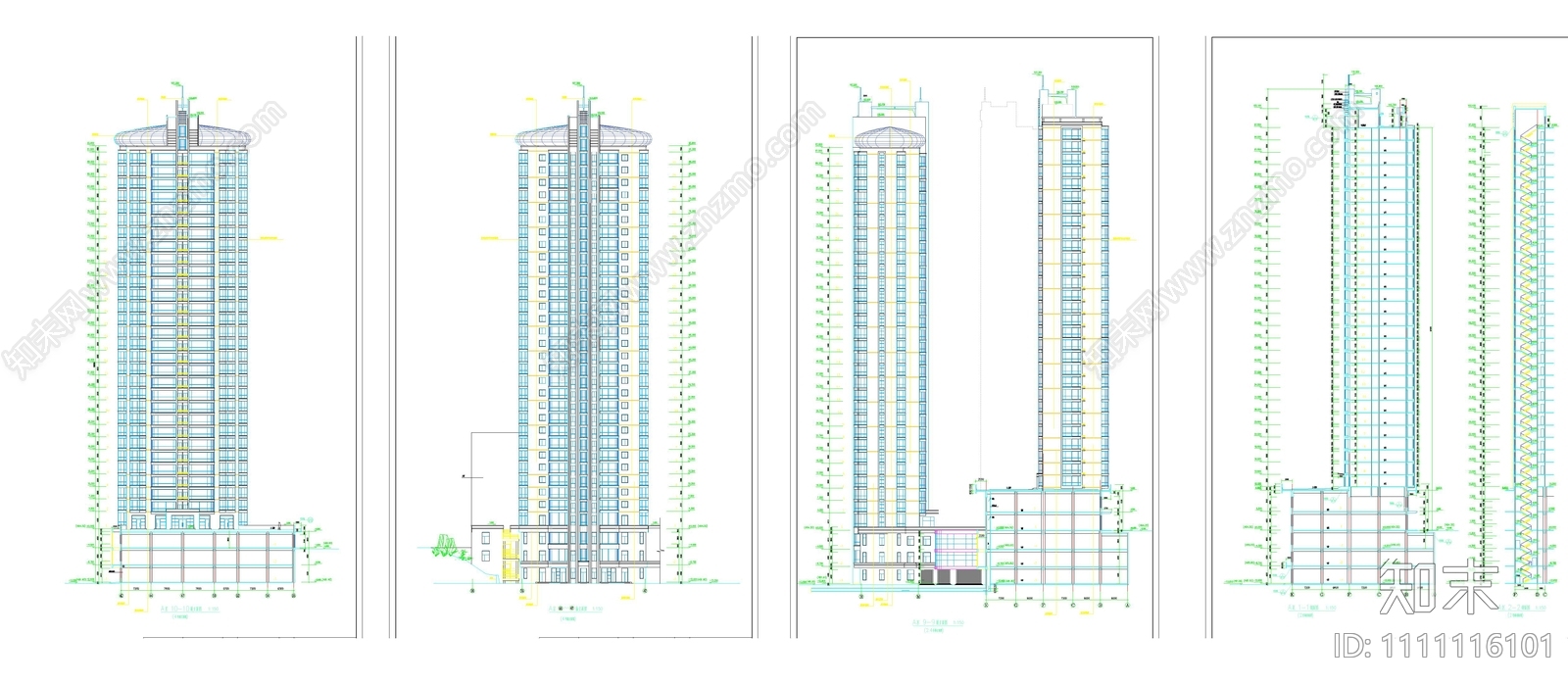 大底盘高层建筑结构图施工图下载【ID:1111116101】