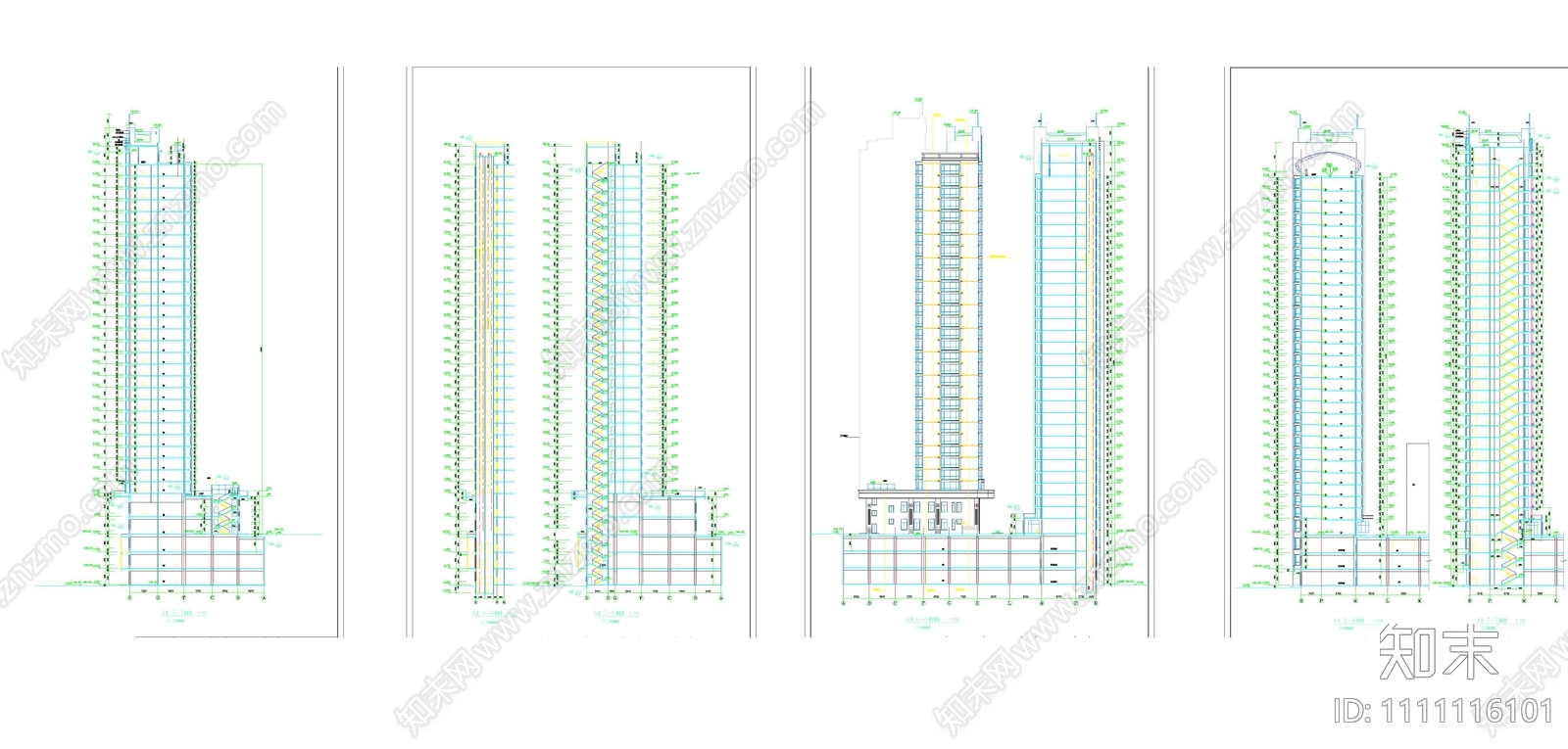 大底盘高层建筑结构图施工图下载【ID:1111116101】