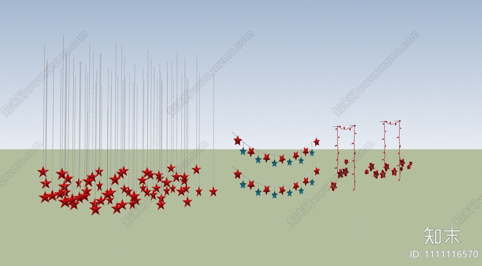 现代景观灯SU模型下载【ID:1111116570】