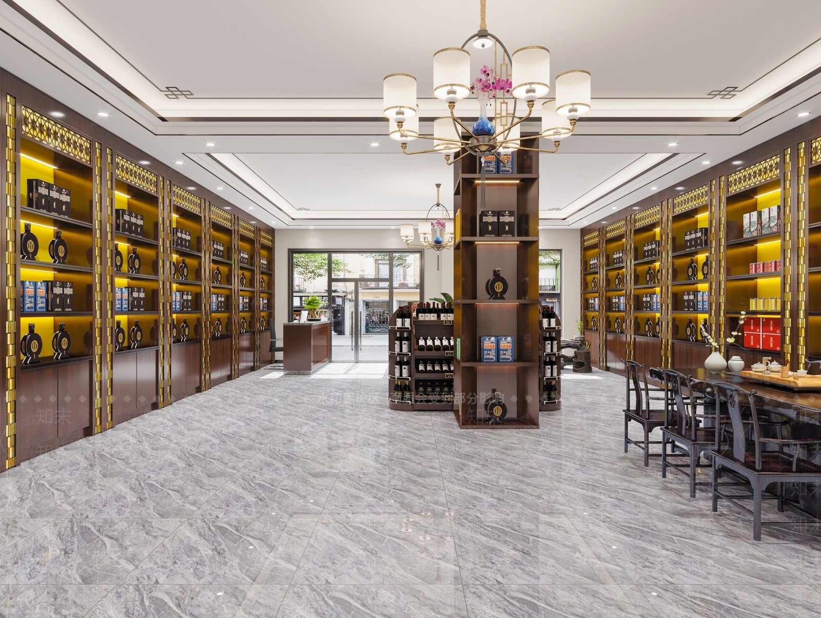 新中式烟酒店3D模型下载【ID:1111121366】
