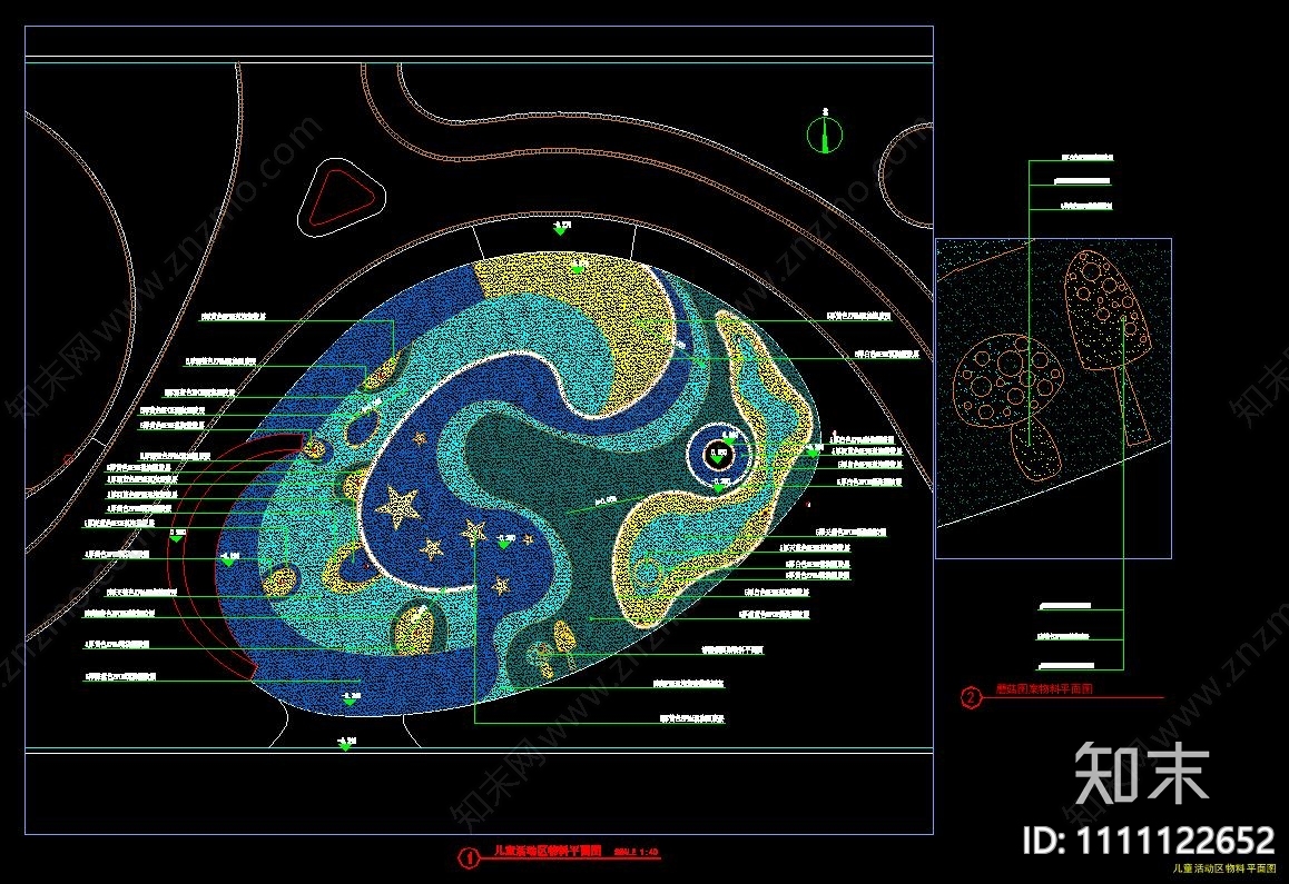 儿童活动区详图cad施工图下载【ID:1111122652】