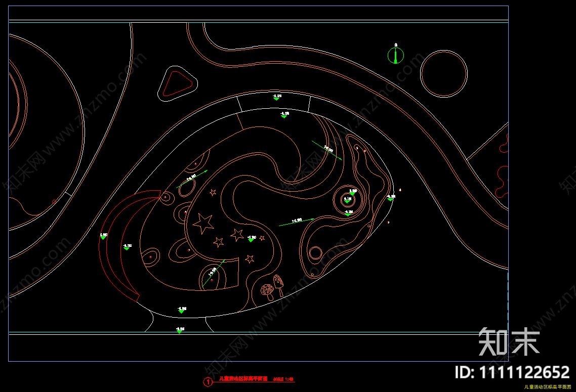 儿童活动区详图cad施工图下载【ID:1111122652】