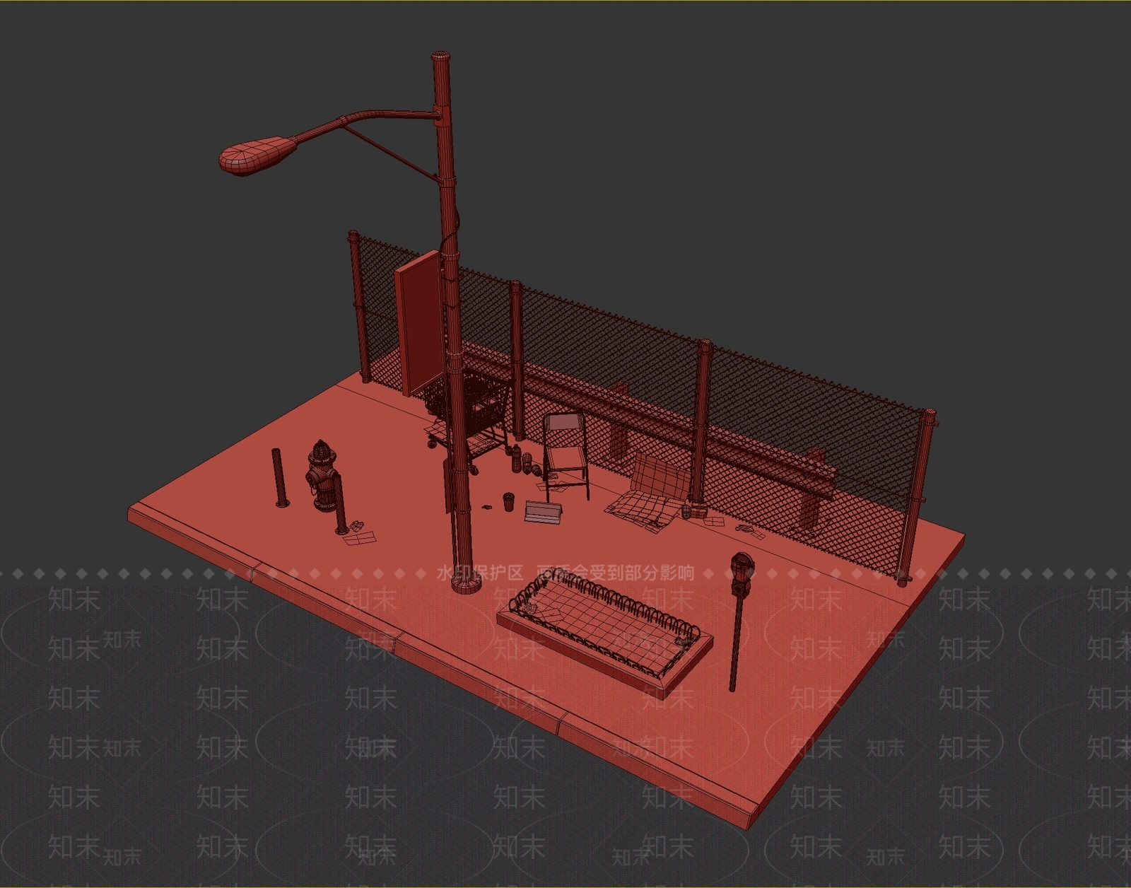 现代户外路灯3D模型下载【ID:1111144490】