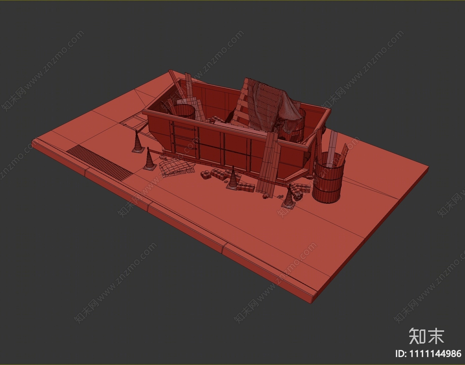 现代工业废弃垃圾堆3D模型下载【ID:1111144986】