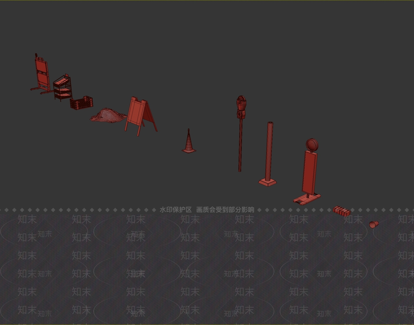 现代路障3D模型下载【ID:1111147710】
