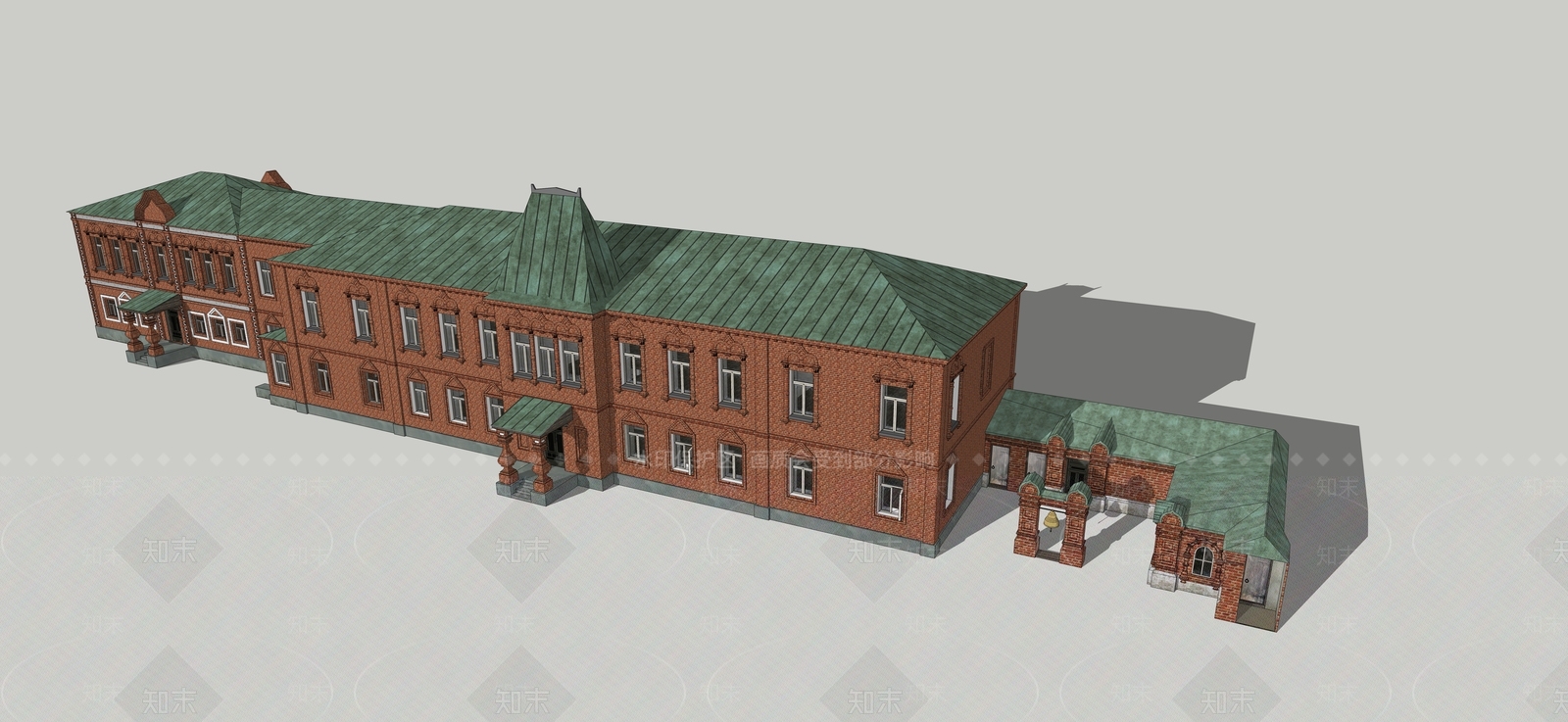 欧式多层办公楼SU模型下载【ID:1111154091】