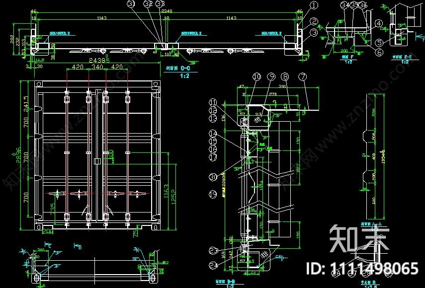 集装箱cad施工图下载【ID:1111498065】