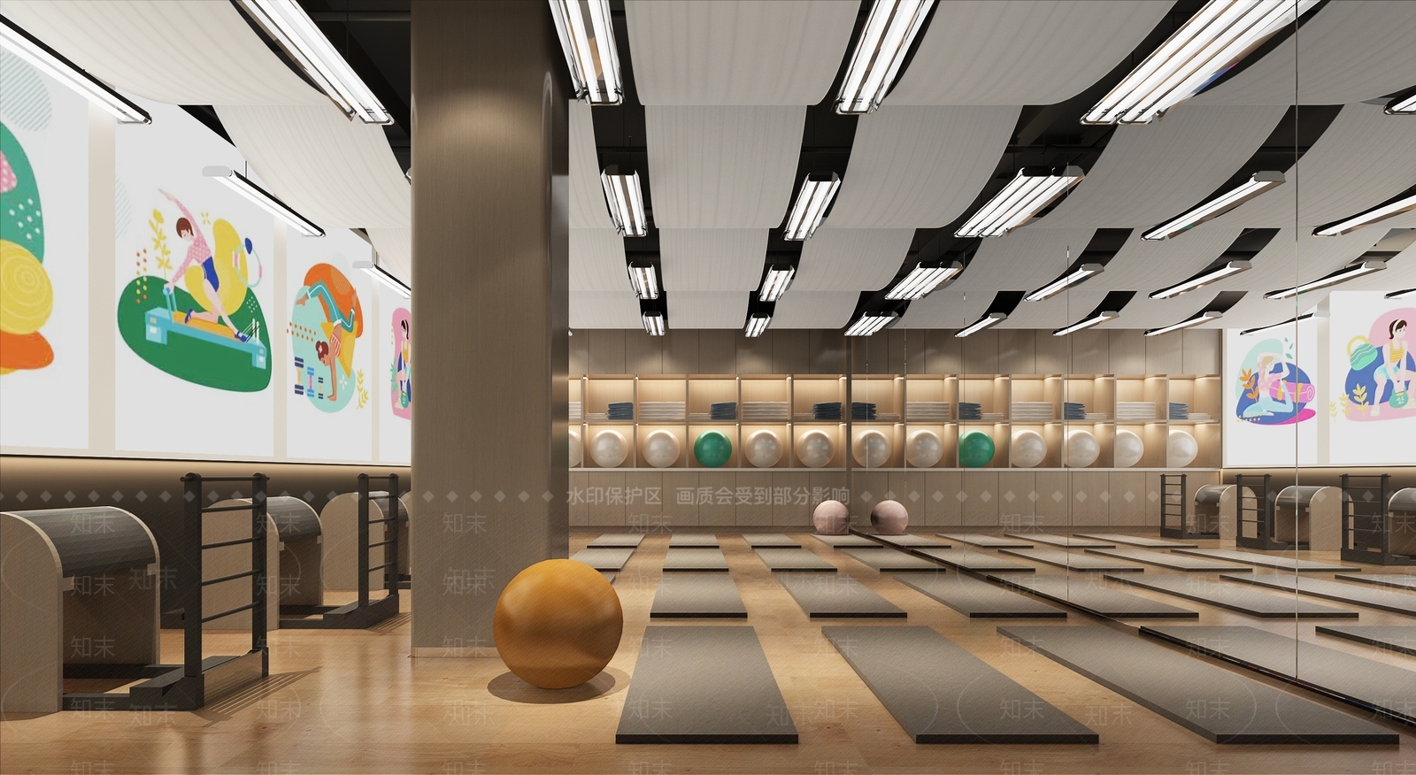 现代瑜伽室3D模型下载【ID:1111169563】