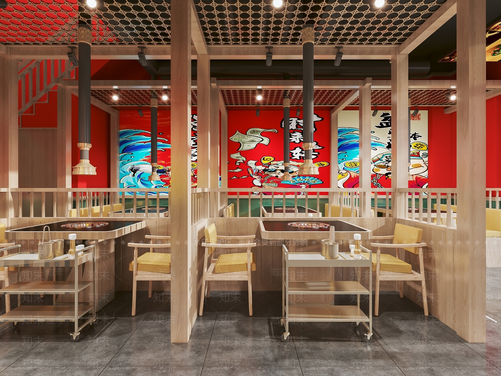 现代国潮火锅店3D模型下载【ID:1111173330】