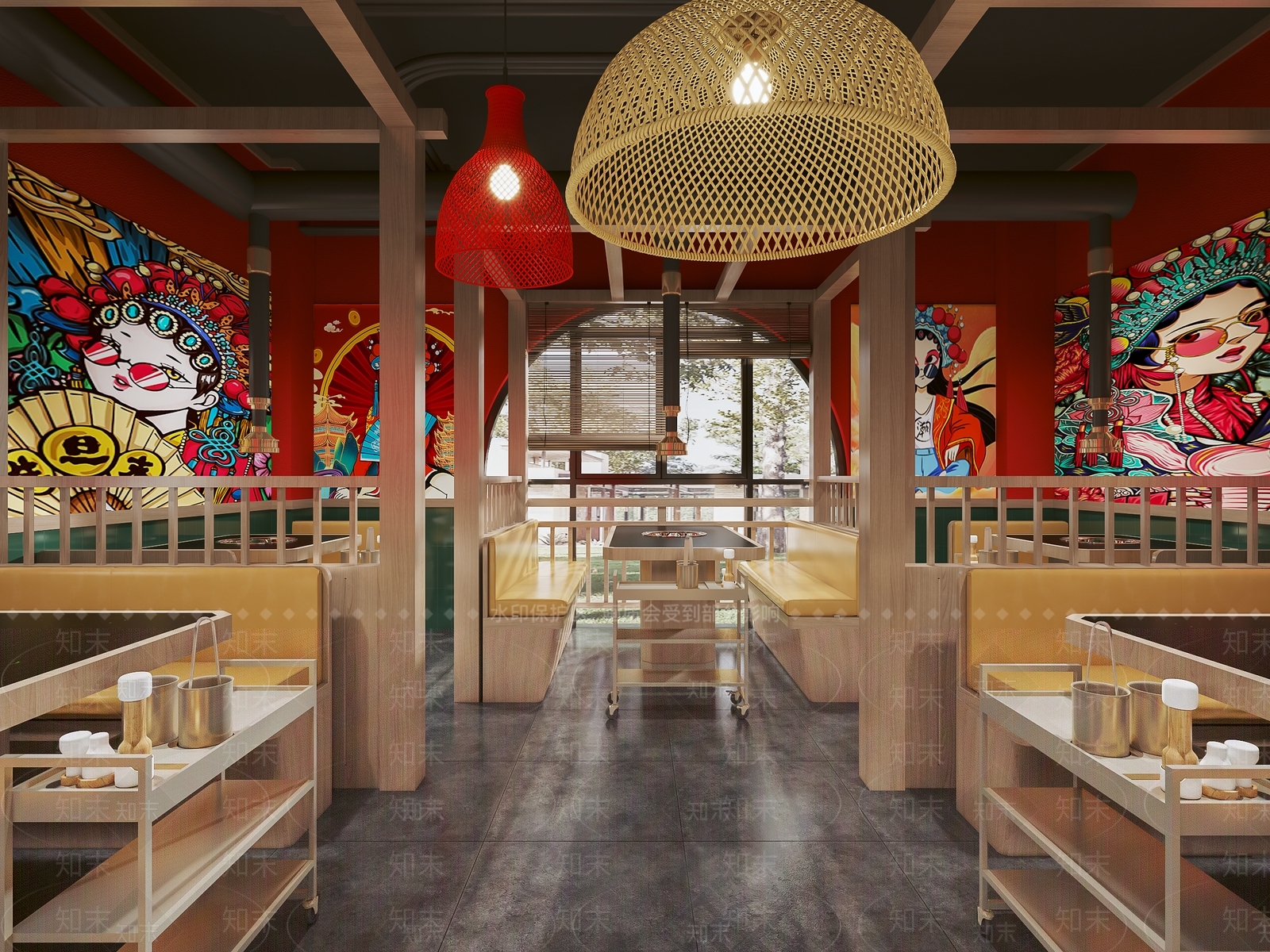 现代国潮火锅店3D模型下载【ID:1111173330】