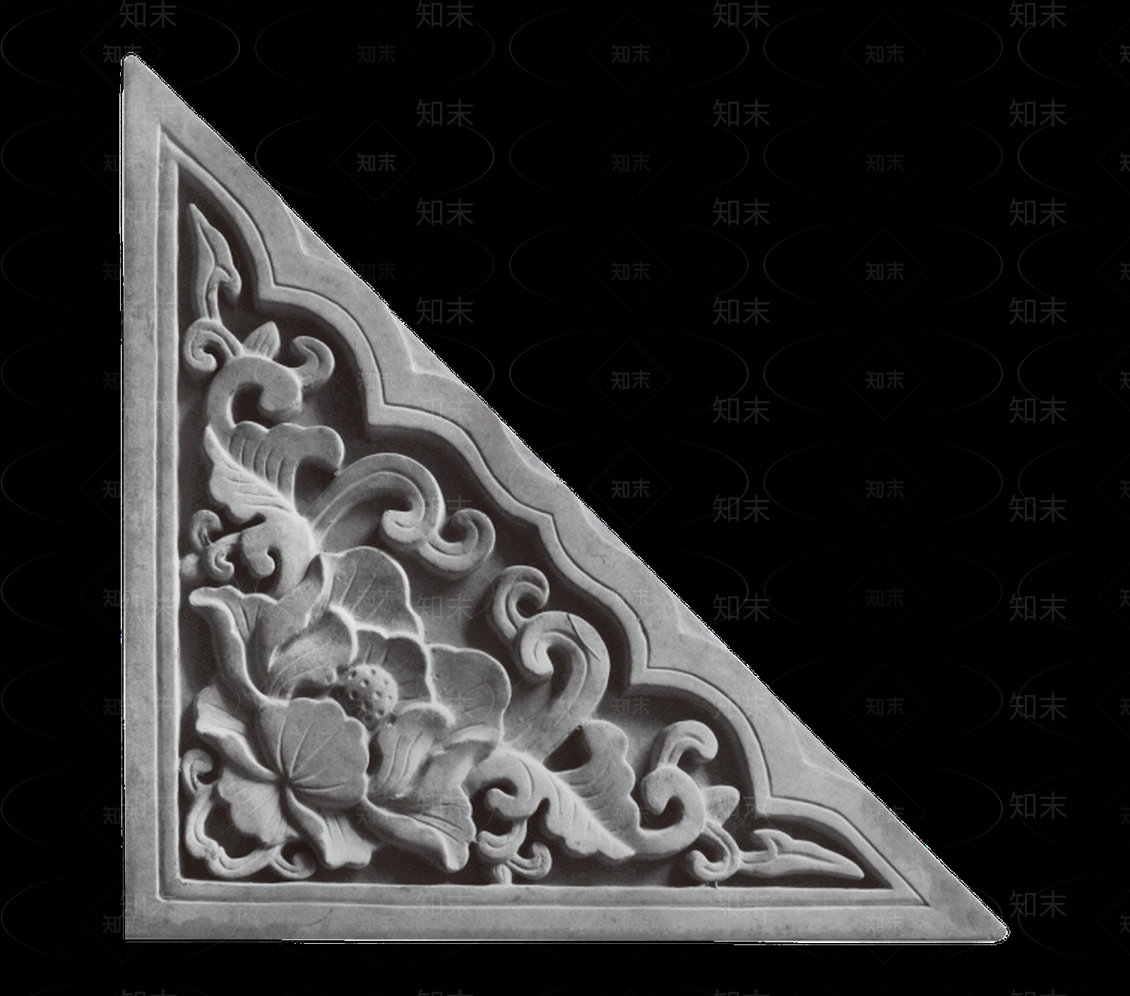 中式墙雕角花免抠png贴图下载【ID:1111174396】