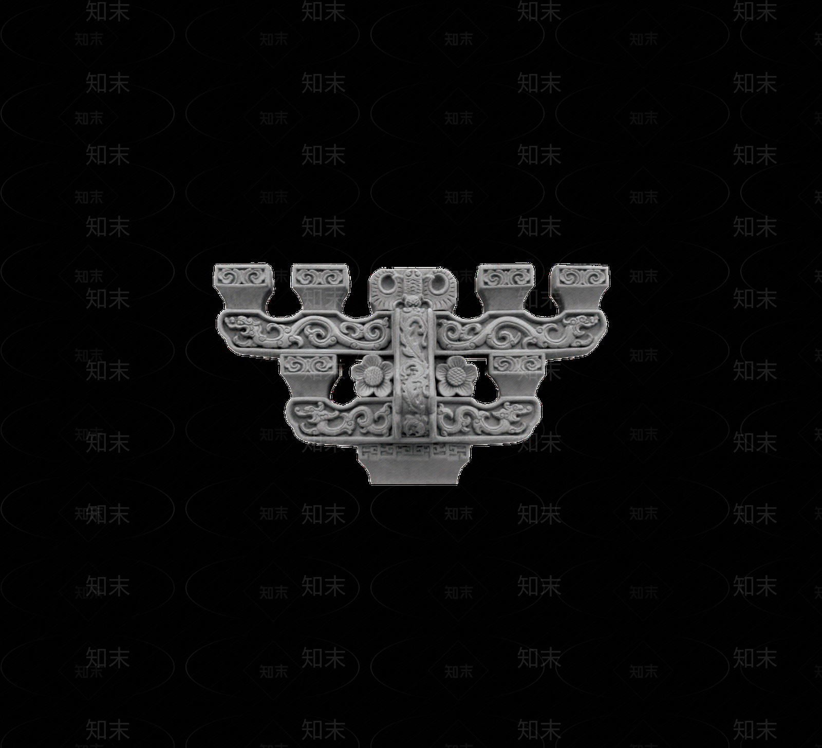 中式柱头石材雕花贴图下载【ID:1111175893】