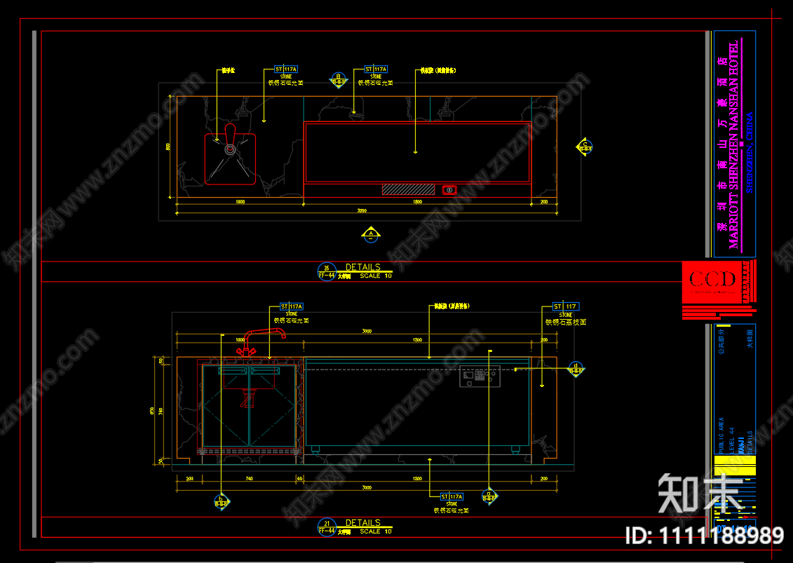 铁板烧吧台大样详图施工图下载【ID:1111188989】