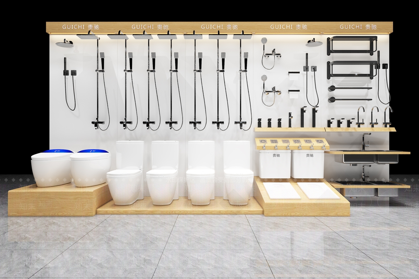 现代卫浴展厅3D模型下载【ID:1111190145】