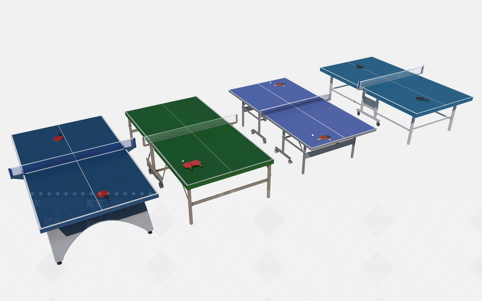 现代乒乓球桌3D模型下载【ID:1111192595】