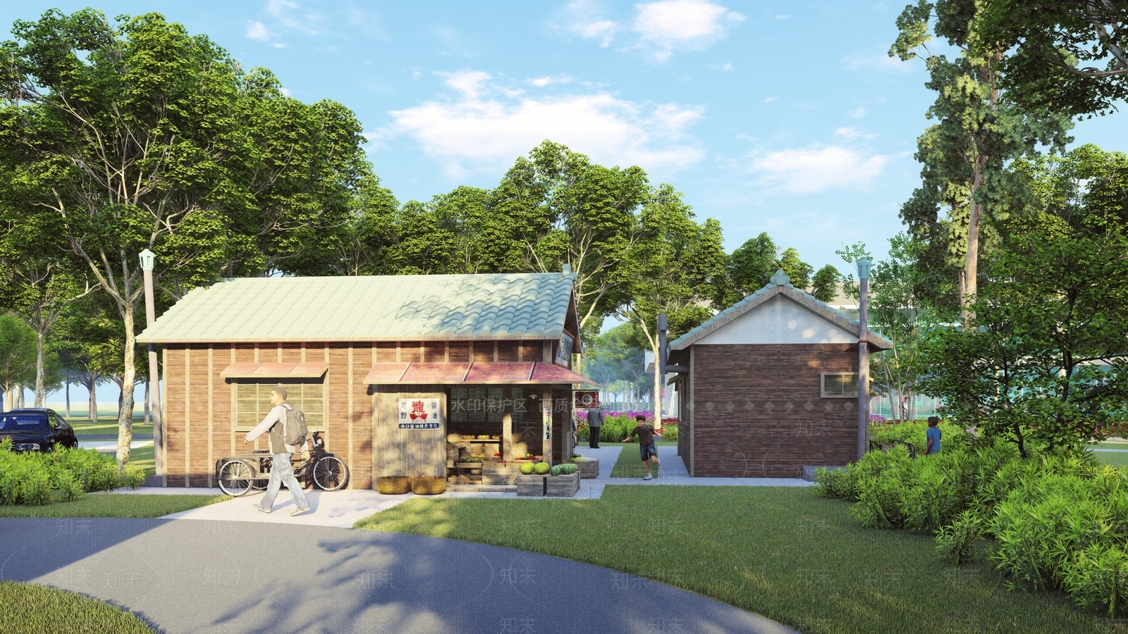 中式果树小卖部SU模型下载【ID:1111196693】