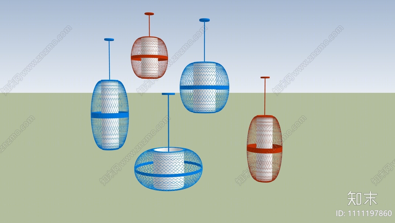 现代吊灯SU模型下载【ID:1111197860】
