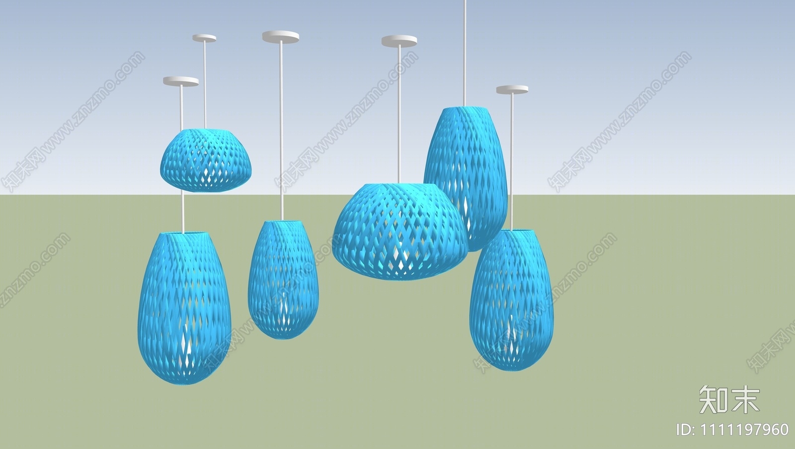 现代吊灯SU模型下载【ID:1111197960】