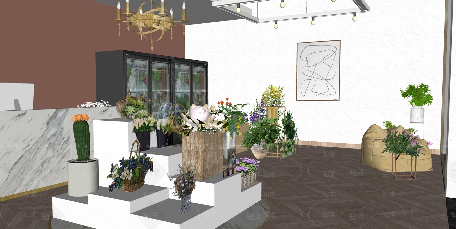 现代花店SU模型下载【ID:1111201884】