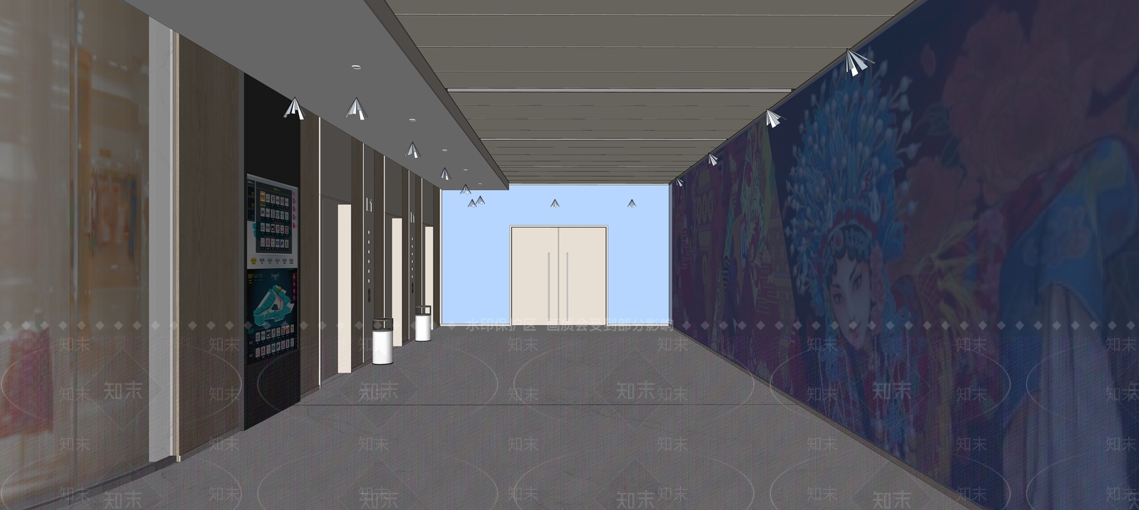 现代电梯厅SU模型下载【ID:1111207647】