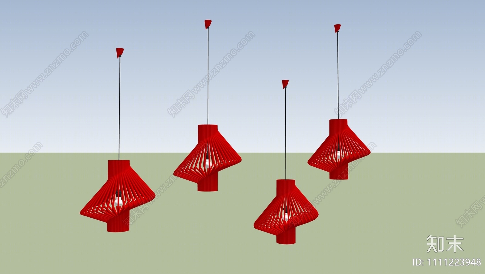 现代吊灯SU模型下载【ID:1111223948】