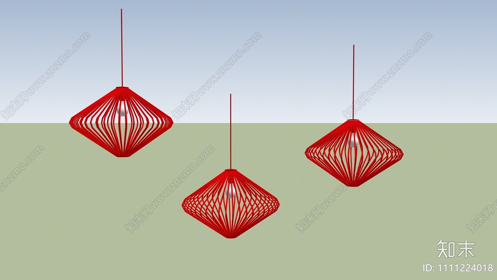 现代吊灯SU模型下载【ID:1111224018】