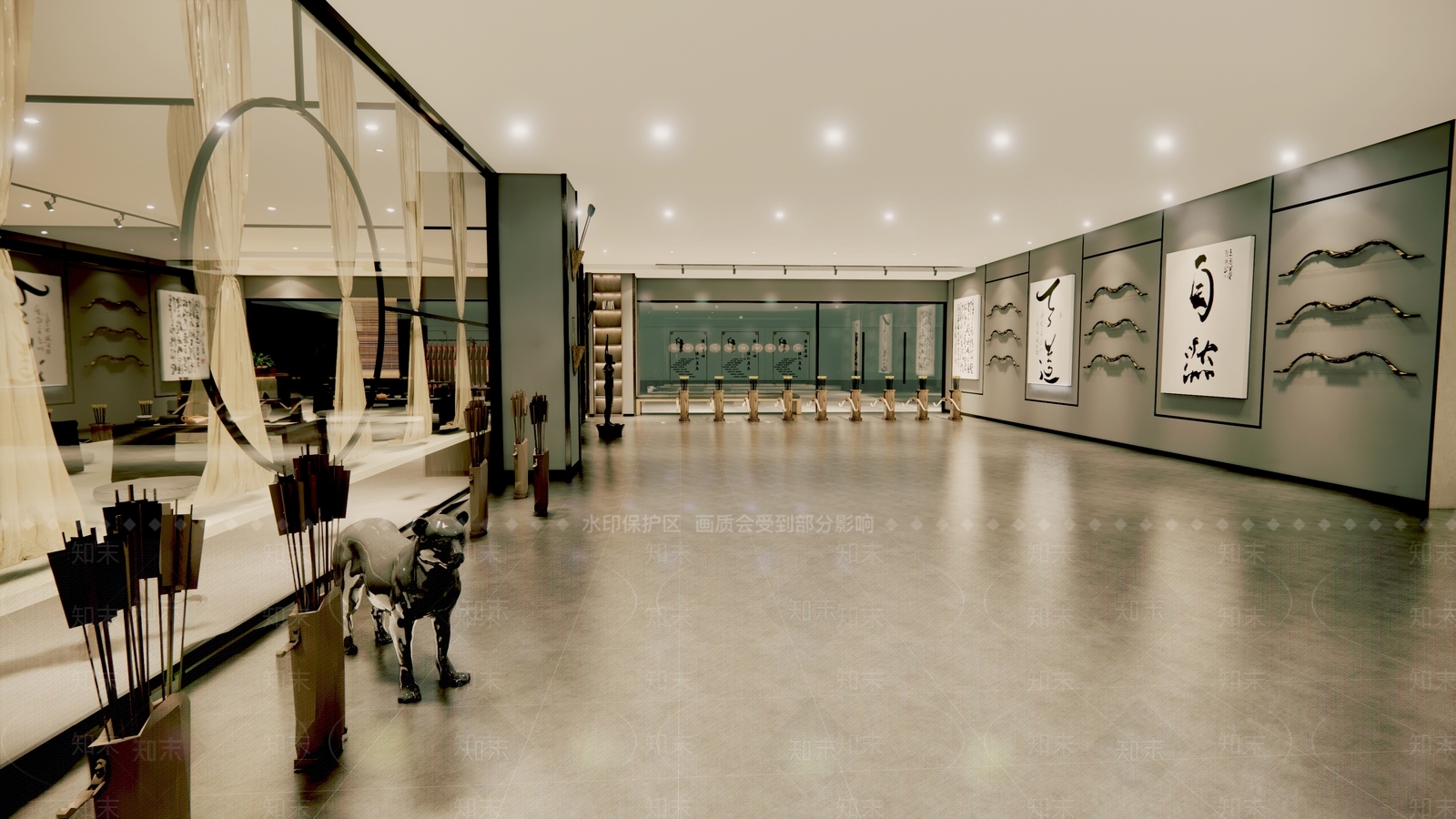 现代弓箭体验馆SU模型下载【ID:1111228983】