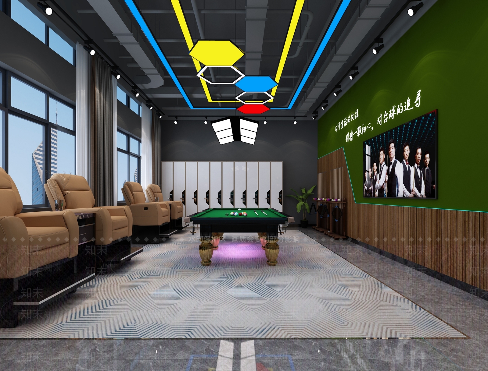 工业风台球室3D模型下载【ID:1111230523】