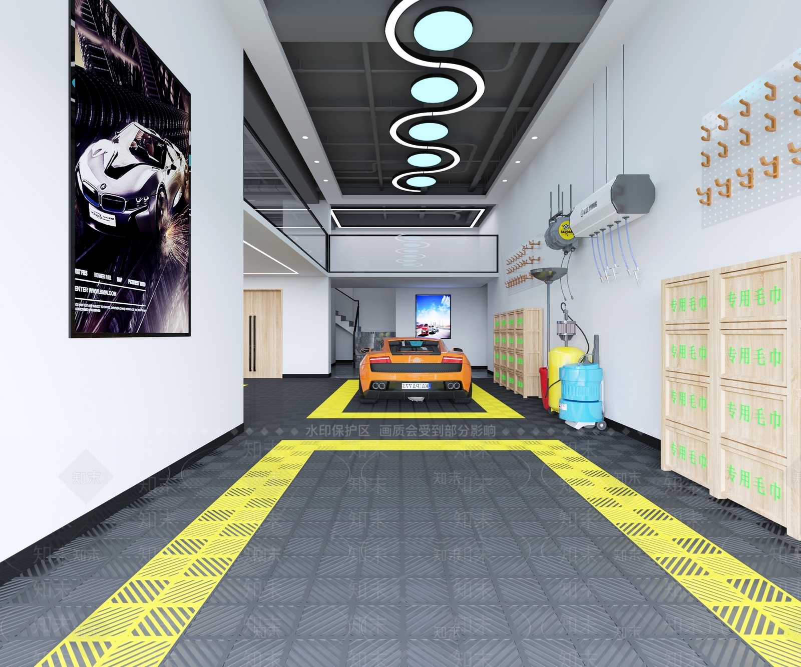 现代洗车店3D模型下载【ID:1111231591】