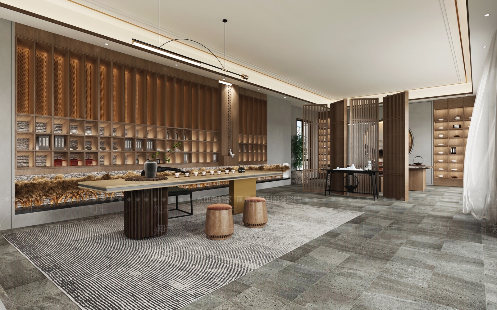新中式茶室3D模型下载【ID:1111237841】