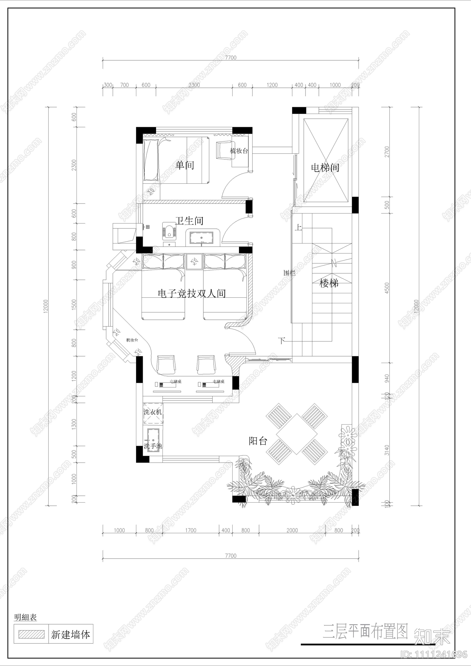 四层民宿施工图cad施工图下载【ID:1111241696】