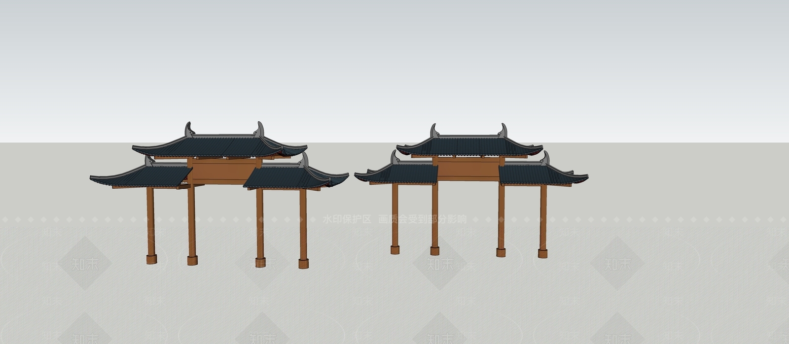 中式牌坊牌楼SU模型下载【ID:1111242852】