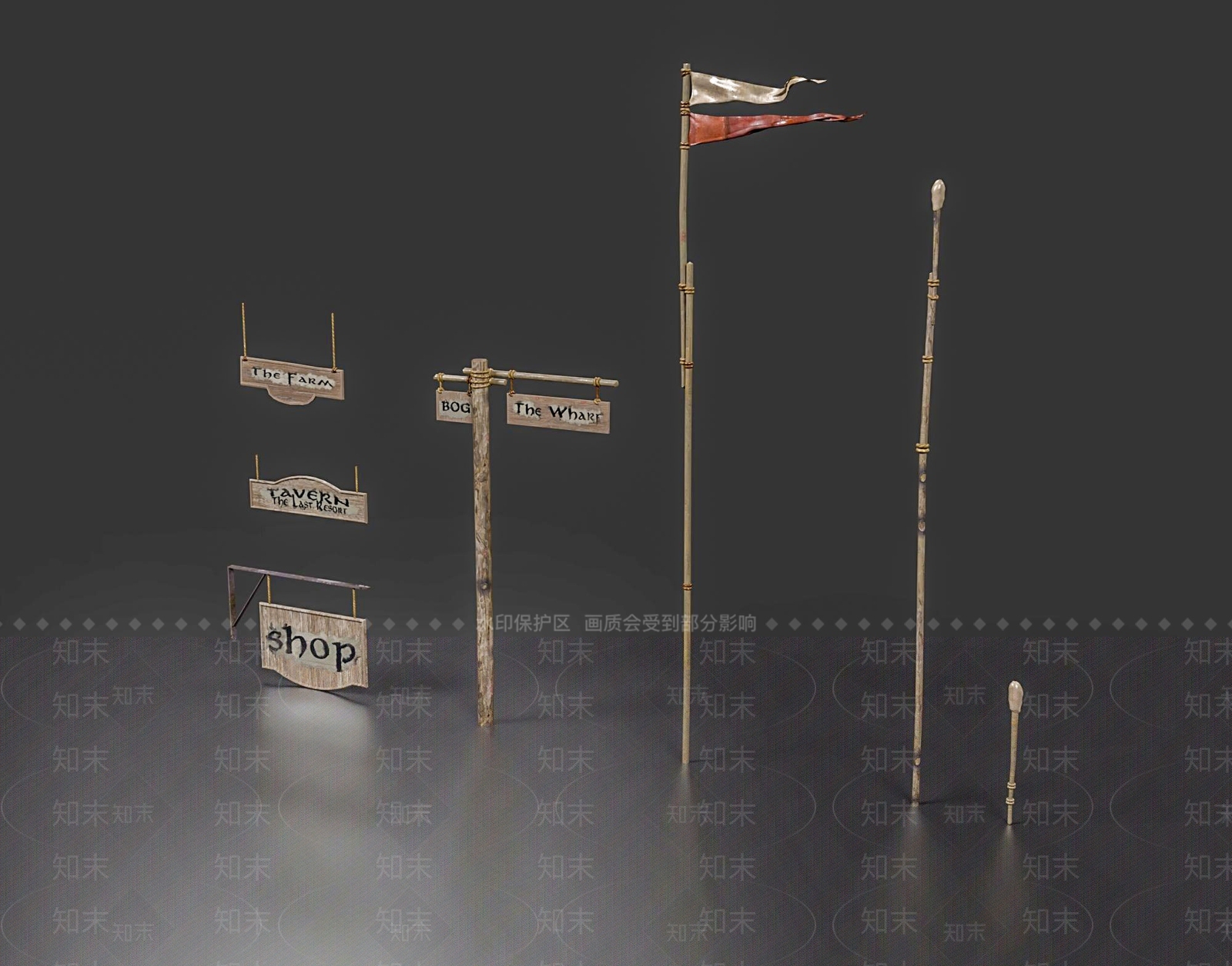 指示牌3D模型下载【ID:1111249806】