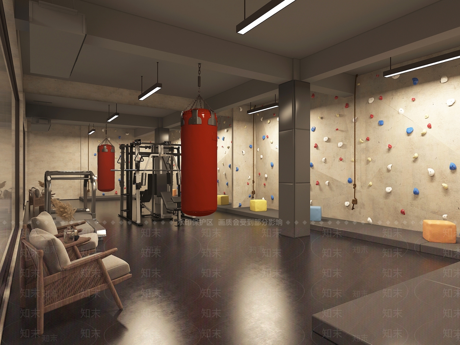 侘寂健身房3D模型下载【ID:1111258444】