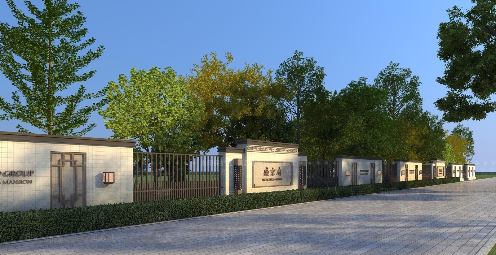 新中式铁艺围墙3D模型下载【ID:1111259784】