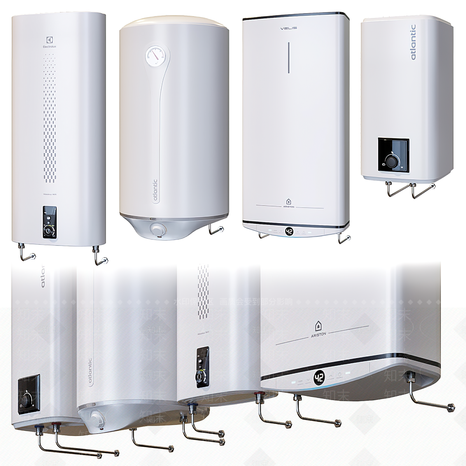 现代电热水器3D模型下载【ID:1111276257】