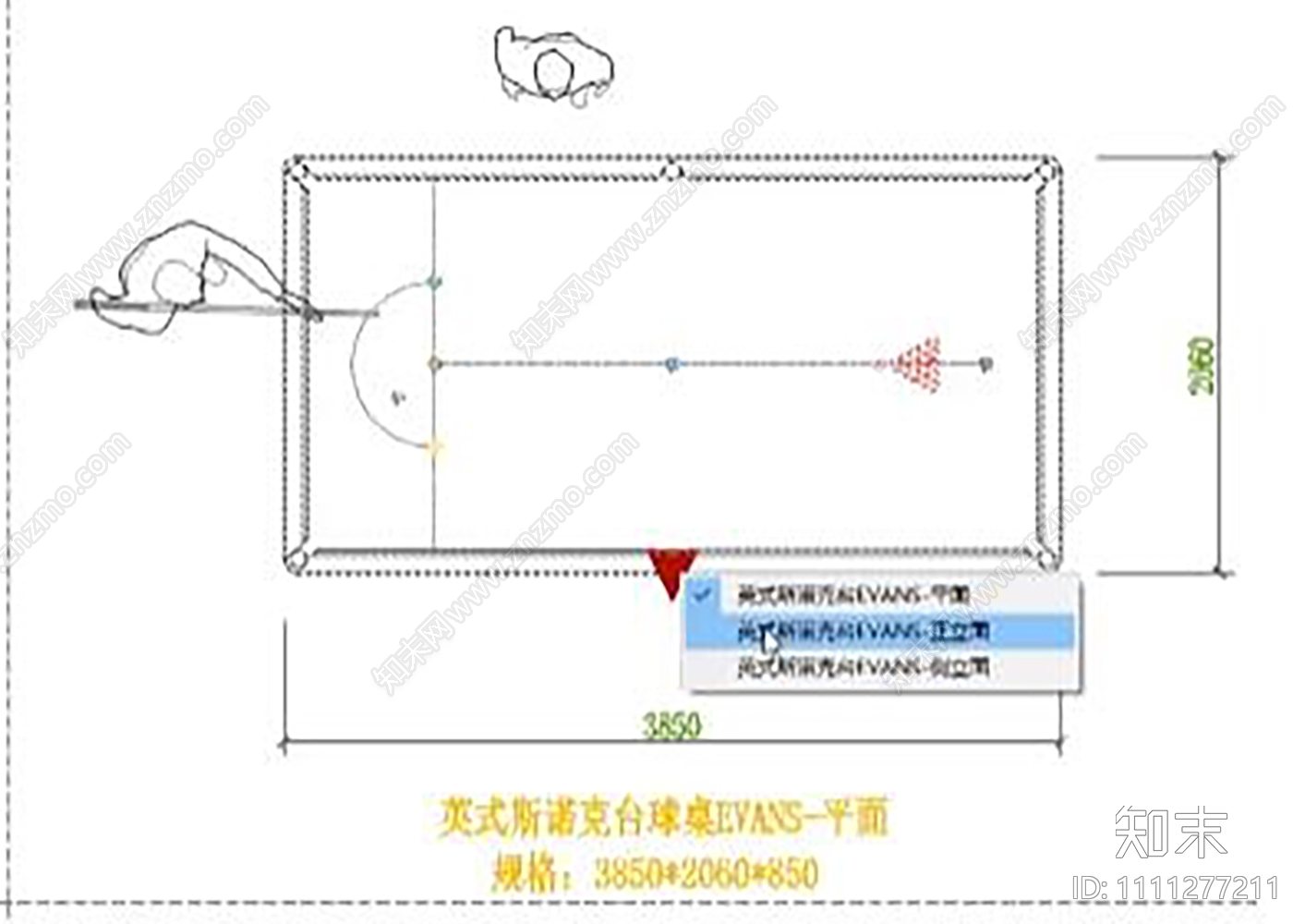 美式落袋英式斯诺克台球桌CAD动态块施工图下载【ID:1111277211】