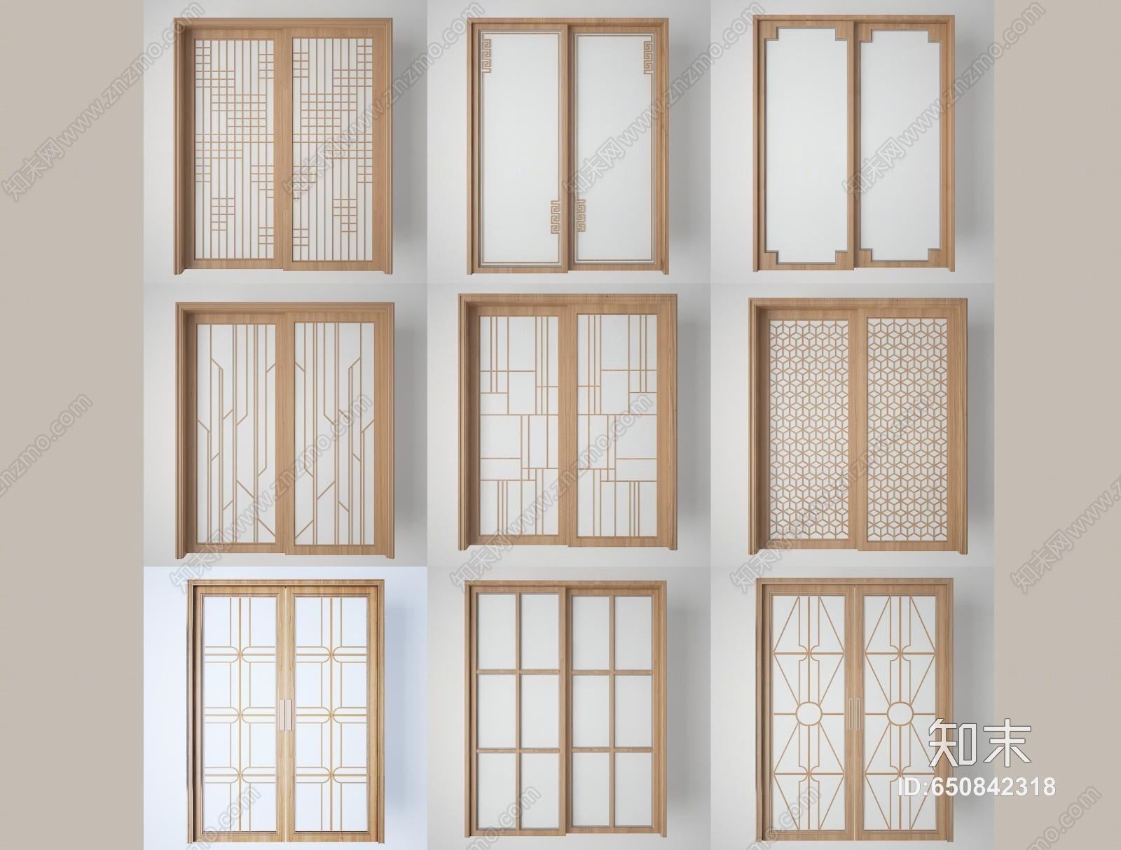 现代厨房阳台玻璃门组合3D模型下载【ID:650842318】