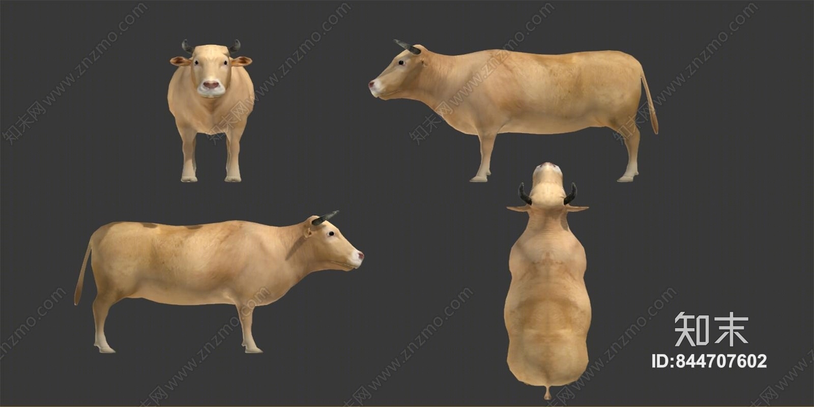 现代老黄牛3D模型下载【ID:844707602】