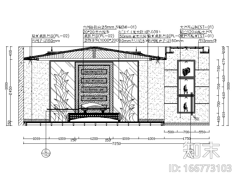 东南亚风格样板房设计CAD施工图(含效果图）cad施工图下载【ID:166773103】