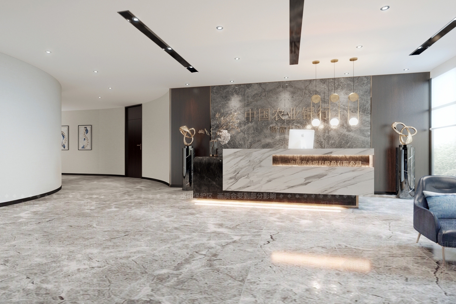 现代银行大堂3D模型下载【ID:1111307348】