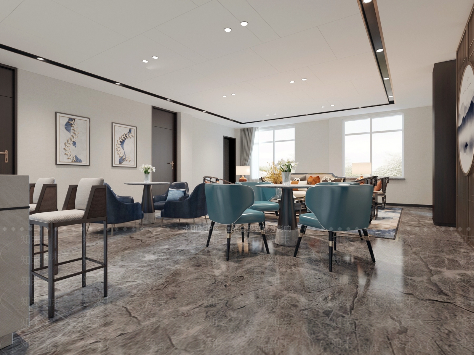 现代银行大堂3D模型下载【ID:1111307348】